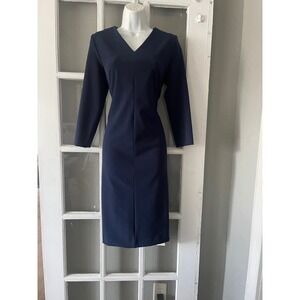 New Of/ Mercer Navy Blue V-Neck Sheath Dress Size